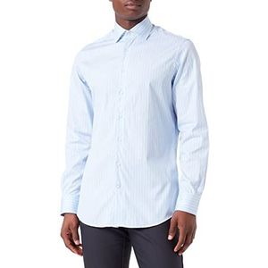 Hackett London Micro Fine Stripe Shirt voor heren, Wit/Hemel, 44