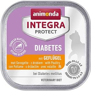animonda Integra Protect Diabetes kat, dieet kattenvoer, natvoer bij diabetes mellitus, met gevogelte, 16 x 100 g