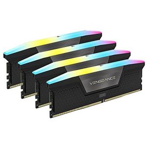 Corsair VENGEANCE RGB DDR5 192GB (4x48GB) 5200MHz C38 Intel Desktop-Arbeitsspeicher (Dynamische Tienzonige RGB-Verlichting, Aangepaste XMP 3.0-Profielen, Strakke Reactietijden) Zwart