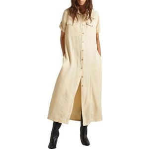 Pepe Jeans Dames Evelinda jurk, Beige (Malt Beige), S, Beige (Mout Beige), S