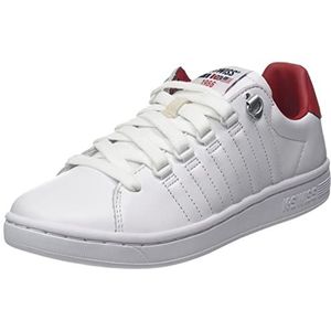 K-Swiss Heren Lozan II Sneakers, WHT/WHT/Mars RED, 39,5 EU