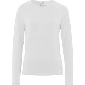 BRAX Dames Style Carina eenvoudig shirt met lange mouwen in thermische kwaliteit sweatshirt, offwhite, 38