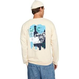 Trendyol Heren Plain Regular Sweater, Beige, S, Beige, S