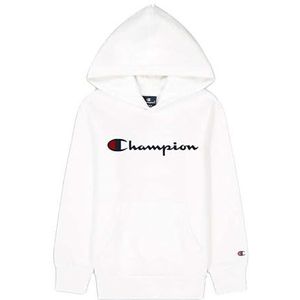 Champion Legacy Legacy American Classics B - Ultralight Powerblend fleece sweatshirt met capuchon, wit, 5-6 jaar kinderen FW23, Bianco