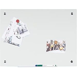 Bi-Office River magneetbord van glas, kleur wit, zonder lijst, 60 x 45 cm