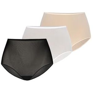 Teyli Dames Slip Taillenslip Hoge Taille 3 Pack Veelkleurig M, multicolor, M
