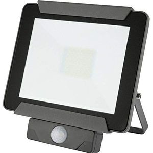 EMOS LED reflector IDEO 30W PIR, neutraal wit, aluminium, grijs, 19,6 x 6,1 x 20,7 cm