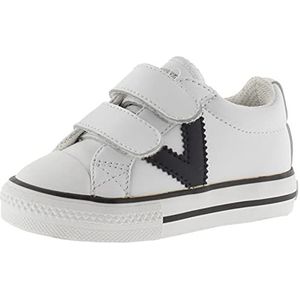 Victoria Tribu Leather Effect Low Tennis & Logo In Contrast & Straps 1065162 for Kids BLANCO 30