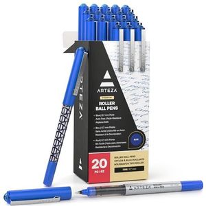Arteza Balpennen met gelinkt, blauw, waterdicht, met 0,7 mm dikte, dunne balpennen voor dagboeknotities, schrijven, notities en schetsen, 20 stuks