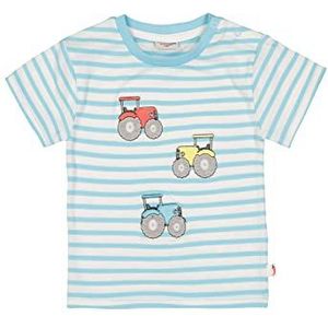 SALT AND PEPPER Babyjongens geborduurd gestreept shirt van organisch katoen T-shirt, aqua blue, 56