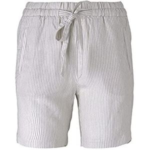TOM TAILOR Dames Loose fit bermuda shorts van linnen 1026094, 27037 - Offwhite Thin Stripe Woven, 44