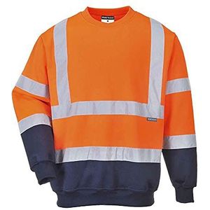 Portwest Tweekleuren Hi-Vis Sweatshirt Size: XXXL, Colour: Oranje/marine, B306ONRXXXL