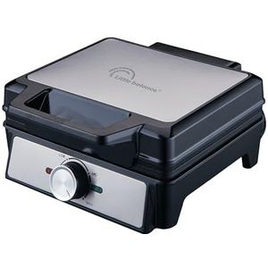 LITTLE BALANCE 8816 Power Wafels 1600, elektrische wafelijzer, anti-aanbakplaten, PFAS-vrij, echte kurkwafel, dik, pluizig en knapperig, koude handgreep, 1600 W, zwart