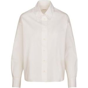 Seidensticker Hemdblouse voor dames, modieuze blouse, oversized fit, hemdblousekraag, lange mouwen, 100% katoen, wit, 44