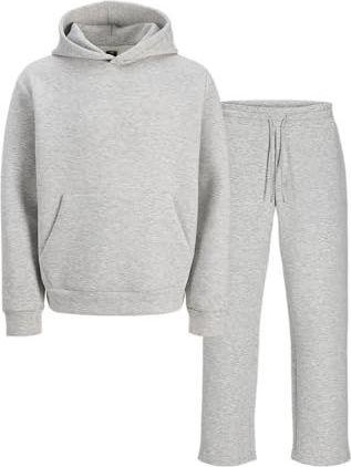 JACK & JONES Jcofusion Scuba Sweat Hood Set, lichtgrijs gem., XXL