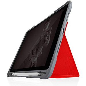 STM Bags Dux Plus DUO Case voor Apple iPad 10,2"" (2019 & 2020) - rood/transparant [militaire standaard I Apple Pencil / Logitech Crayon vak I waterafstotend I standfunctie I Wake/Sleep]