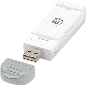 Manhattan Range+ AC1200 dual-band draadloze USB-adapter 300 Mbit/s Wireless N (2,4 GHz) + 867 Mbit/s Wireless AC (5 GHz) USB 3.0 wit 525572