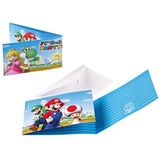 8 uitnodigingen en enveloppen ""Super Mario Bros"" voor kinderverjaardag of themafeest, uitnodigingskaarten voor kinderen Luigi Toad