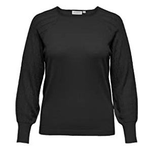 ONLY Carmakoma Women's Cartrinny Megan L/S KNT trui, zwart/detail:W. DTM glitter, M-46/48, zwart/detail: w. Dtm glitter, M Grote maten