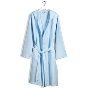 Caleffi Polo badjas met capuchon, katoen, lichtblauw, L, 69388