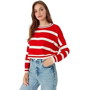 Trendyol FeMan Regular fit Basic Crew Neck Knitwear Trui, Rood, M, Rood, M