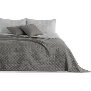 DecoKing 15209 Sprei 260 x 280 cm, staalantraciet/grijs/zilver, bedsprei, tweezijdig, onderhoudsvriendelijk, zilvergrijs
