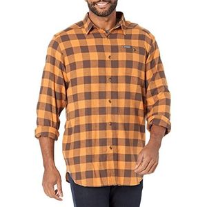 Columbia Heren Cornell Woods Flannel Shirt met lange mouwen, Ruitpatroon van Cordovan Buffalo, S