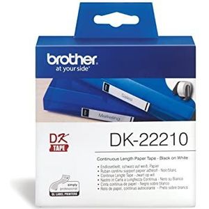 Brother DK22210 Continuous Thermal Paper Tape (wit) Breedte: 29 mm, Lengte: 30,48 m, Voor QL-labelprinters