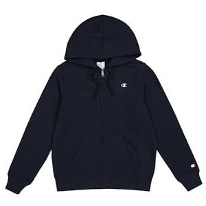 Champion Legacy Basics W-Light Powerblend Fleece Full Zip Sweatshirt met capuchon voor dames, Navy Blauw, M