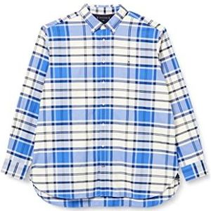 Tommy Hilfiger Heren BT Overcheck Check RF Shirt Casual, Vet Blauw/Multi, XXL, Vet Blauw/Multi, XXL grote maten tall