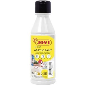 Jovi - Acrylverf 250ml, Witte kleur, Hoge dekkracht, Gemakkelijk aan te brengen op elk oppervlak, Glutenvrij (68001)