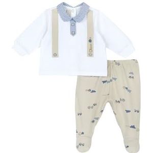 Chicco, Set voor pasgeborenen, hoofdbanden en beenkappen van zacht katoen, ideaal voor lente en herfst, cadeau-ideeën voor de geboorte, ontworpen in Italië, babykleding 0-24 maanden, Beige, 6 Maanden