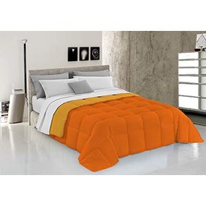 Italian Bed Linen Winter Quilt Elegant, Oranje/Geel, Dubbel, 100% Microvezel, 260x260cm