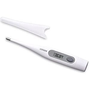 Citizen CTA303 digitale thermometer, waterbestendig, antibacterieel omhulsel met koortsalarm, nauwkeurige en snelle metingen voor volwassenen en kinderen, wit