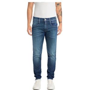 Replay Anbass Hyperflex Eco Plus Slim Fit Jeans voor heren, 009, medium blue., 34W x 32L