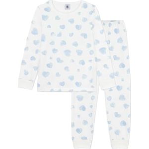 Petit Bateau - Cheyenne_h - Nachtkleding - Marshmallow/Multico - Fleece met Hartjesprint