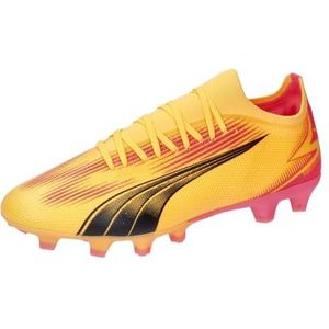 PUMA Unisex Ultra Match FG/AG Voetbalschoen, Zon Stream Zwart-Zonsondergang Glow, 9 UK, Sun Stream PUMA Black Sunset Glow