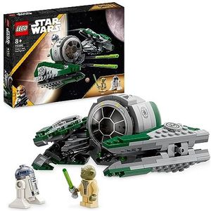 LEGO 75360 Star Wars Yoda's Jedi Starfighter Constructie Speelgoed voor Jongens en Meisjes, The Clone Wars Voertuig Set met Meester Yoda Minifiguur, Lichtzwaard en Droid R2-D2 Figuur, Kerstcadeau