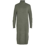 Vila - Ril - Gebreide Jurk - Lange Mouwen - Hoge Hals - Midilengte