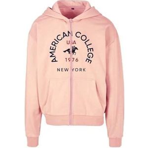 American College capuchontrui met ritssluiting, roze, heren, maat S, model AC10, 100% katoen, Roze, S