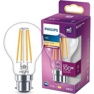 Philips ampoule LED Equivalent 100W B22 Blanc chaud non dimmable, verre