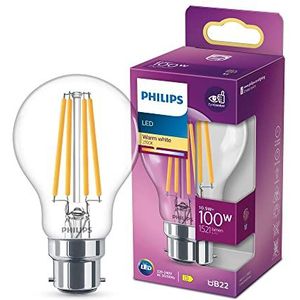 Philips ampoule LED Equivalent 100W B22 Blanc chaud non dimmable, verre