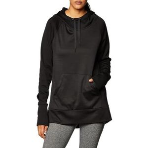 Hanes Sport Performance Fleece Pullover Hoodie voor dames, Zwart Solid/Zwart Heather, XXL