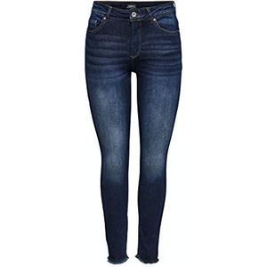 ONLY Onlblush Life Mid Sk Ank Rw Rea837 Noos Jeans dames,Donkerblauwe Denim,M / 34L