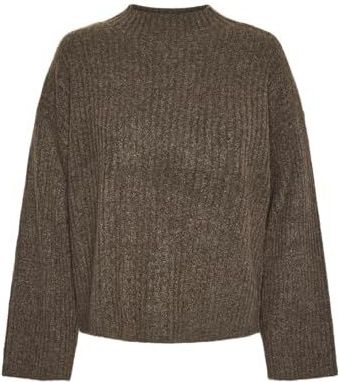 Pctulle Ls High Neck Knit Pwp Bc, Morel, M