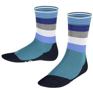 FALKE Active Fox Sokken voor kinderen, uniseks, versterkte gestreepte functionele sokken tegen zweet, duurzaam, antislip, sneldrogend, ademend katoen, functioneel materiaal, 1 paar, blauw (Scuba Blue