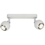 Brilliant Ina led-spotbalken 2-flg plafondspot zwenkbaar wit/chroom 500 lumen, 2 x GU10 3W led-reflectorlampen inclusief