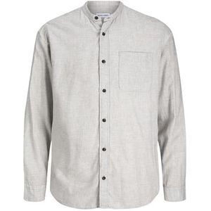 Jack & Jones - JJEBAND MELANGE SHIRT L/S SN - Overhemd - Lichtgrijs Melange - Lange Mouwen