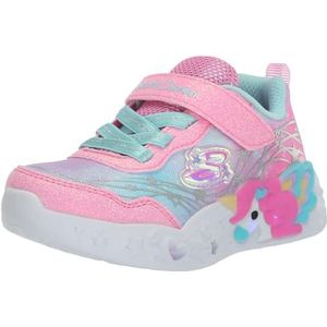 Skechers Sneakers voor meisjes, Roze Sparkle Mesh Turquoise Trim, 35.5 EU