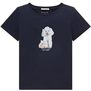 TOM TAILOR Meisjes T-shirt 1037128, 10668 - Sky Captain Blue, 116-122